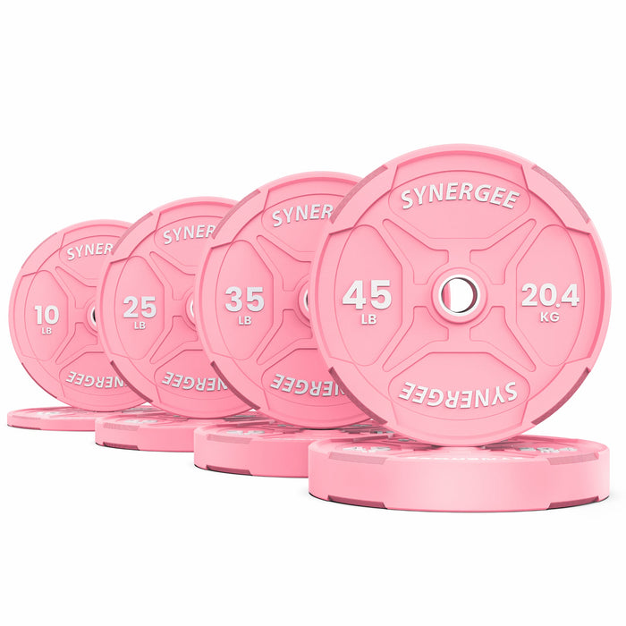 Synergee Pink EZ Grip Bumper Plates - Sweatfully