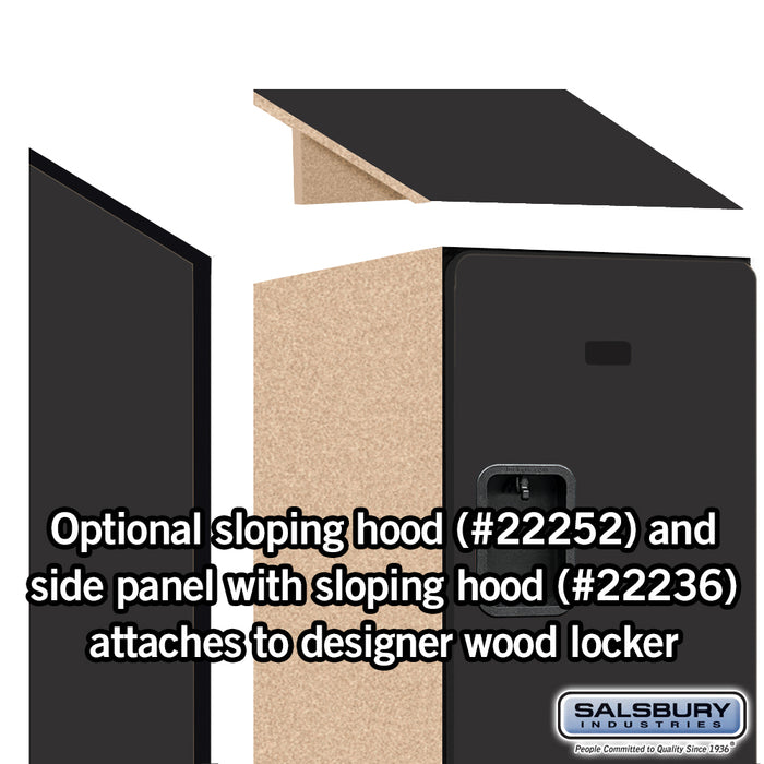 Salsbury 15" Wide Triple Tier Designer Wood Locker - 1 Wide - 6 Feet High - 21 Inches Deep - Black - Hasps - Sweatfully