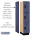 Salsbury 15" Wide Triple Tier Designer Wood Locker - 1 Wide - 6 Feet High - 21 Inches Deep - Blue - Black Electronic Locks - Sweatfully