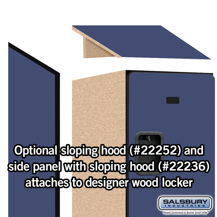 Salsbury 15" Wide Triple Tier Designer Wood Locker - 1 Wide - 6 Feet High - 21 Inches Deep - Blue - Hasps - Sweatfully