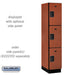 Salsbury 15" Wide Triple Tier Designer Wood Locker - 1 Wide - 6 Feet High - 21 Inches Deep - Cherry - Hasps - Sweatfully