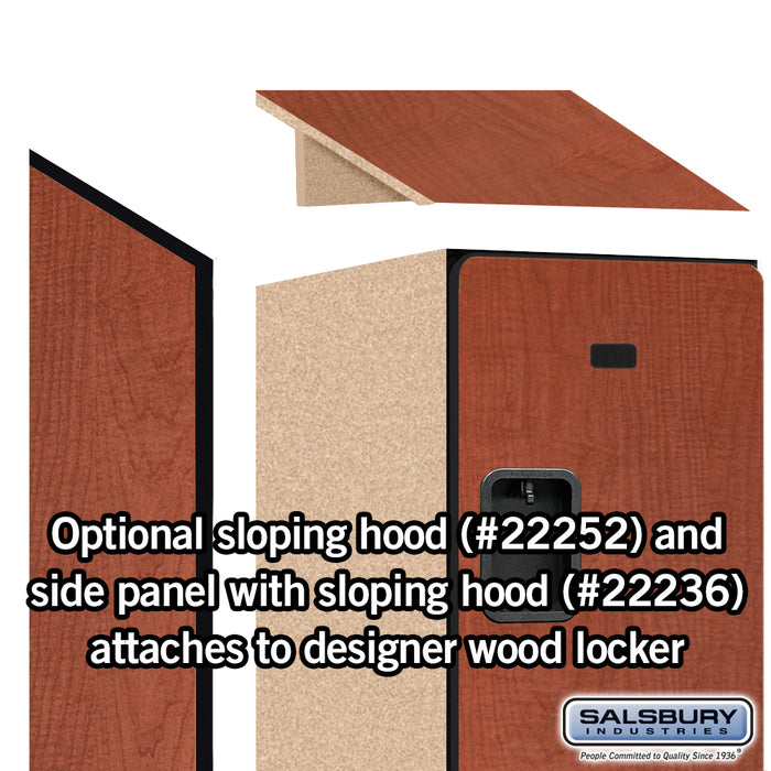 Salsbury 15" Wide Triple Tier Designer Wood Locker - 1 Wide - 6 Feet High - 21 Inches Deep - Cherry - Hasps - Sweatfully