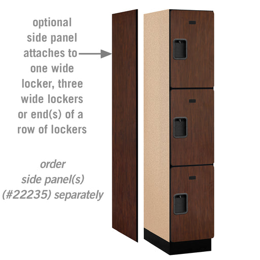 Salsbury 15" Wide Triple Tier Designer Wood Locker - 1 Wide - 6 Feet High - 21 Inches Deep - Mahogany - Hasps - Sweatfully