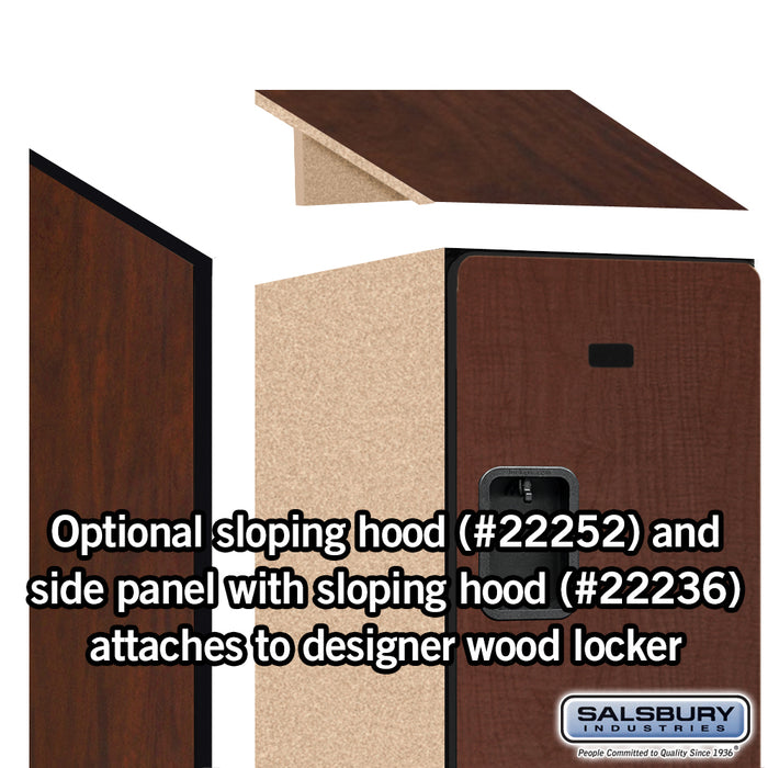 Salsbury 15" Wide Triple Tier Designer Wood Locker - 1 Wide - 6 Feet High - 21 Inches Deep - Mahogany - Hasps - Sweatfully