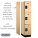 Salsbury 15" Wide Triple Tier Designer Wood Locker - 1 Wide - 6 Feet High - 21 Inches Deep - Maple - Black Electronic Locks - Sweatfully