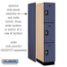Salsbury 15" Wide Triple Tier Designer Wood Locker - 1 Wide - 6 Feet High - 24 Inches Deep - Blue - Silver Resettable Combination Locks - Sweatfully