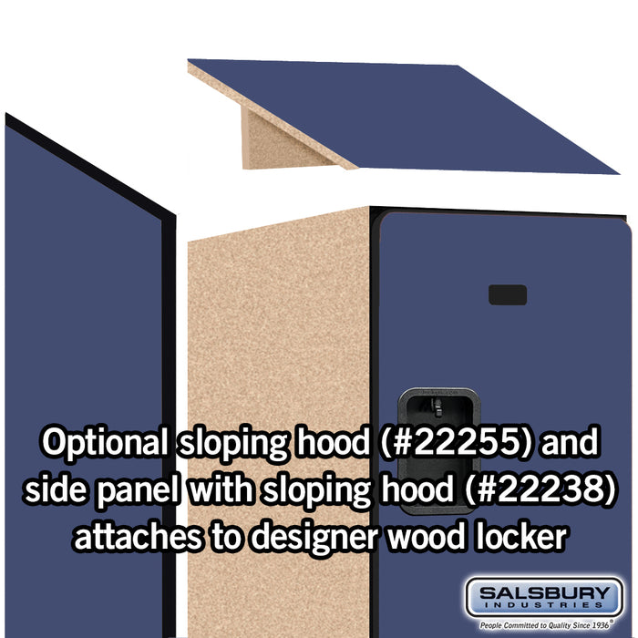 Salsbury 15" Wide Triple Tier Designer Wood Locker - 1 Wide - 6 Feet High - 24 Inches Deep - Blue - Hasps - Sweatfully