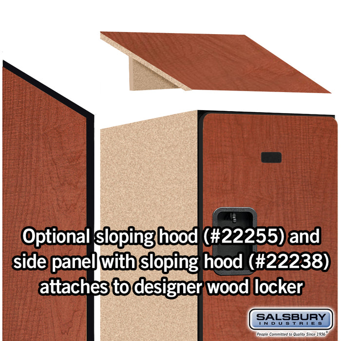 Salsbury 15" Wide Triple Tier Designer Wood Locker - 1 Wide - 6 Feet High - 24 Inches Deep - Cherry - Hasps - Sweatfully