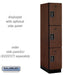 Salsbury 15" Wide Triple Tier Designer Wood Locker - 1 Wide - 6 Feet High - 24 Inches Deep - Mahogany - Black Electronic Locks - Sweatfully