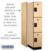 Salsbury 15" Wide Triple Tier Designer Wood Locker - 1 Wide - 6 Feet High - 24 Inches Deep - Maple - Black Resettable Combination Locks - Sweatfully
