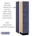 Salsbury 15" Wide Triple Tier Designer Wood Locker - 1 Wide - 6 Feet High - 18 Inches Deep - Blue - Silver Electronic Locks - Sweatfully