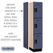 Salsbury 15" Wide Triple Tier Designer Wood Locker - 1 Wide - 6 Feet High - 18 Inches Deep - Blue - Hasps - Sweatfully