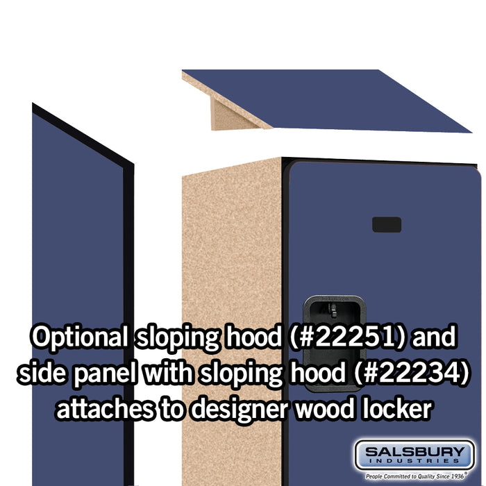 Salsbury 15" Wide Triple Tier Designer Wood Locker - 1 Wide - 6 Feet High - 18 Inches Deep - Blue - Hasps - Sweatfully