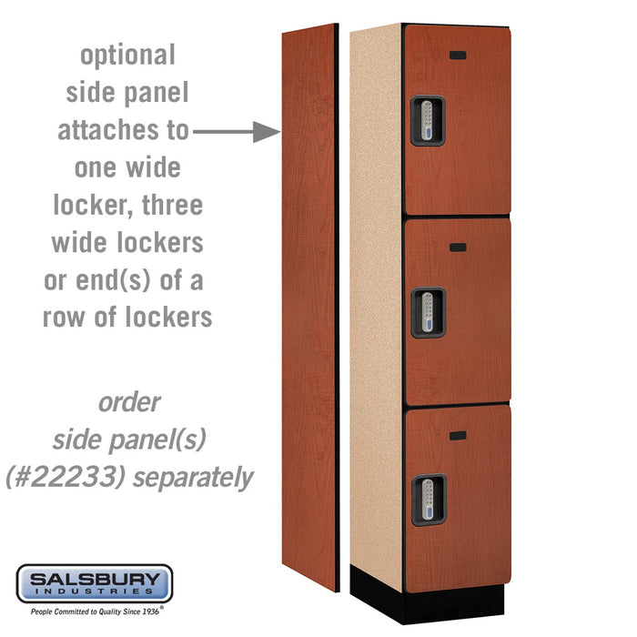 Salsbury 15" Wide Triple Tier Designer Wood Locker - 1 Wide - 6 Feet High - 18 Inches Deep - Cherry - Silver Electronic Locks - Sweatfully