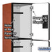 Salsbury 15" Wide Triple Tier Designer Wood Locker - 1 Wide - 6 Feet High - 18 Inches Deep - Cherry - Hasps - Sweatfully