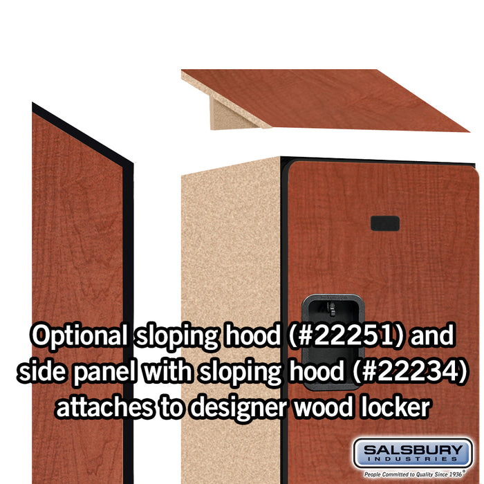 Salsbury 15" Wide Triple Tier Designer Wood Locker - 1 Wide - 6 Feet High - 18 Inches Deep - Cherry - Hasps - Sweatfully