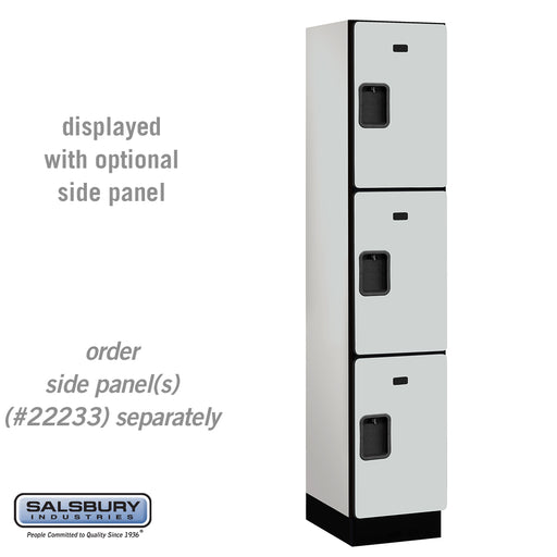 Salsbury 15" Wide Triple Tier Designer Wood Locker - 1 Wide - 6 Feet High - 18 Inches Deep - Gray - Hasps - Sweatfully