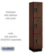 Salsbury 15" Wide Triple Tier Designer Wood Locker - 1 Wide - 6 Feet High - 18 Inches Deep - Mahogany - Black Electronic Locks - Sweatfully