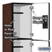 Salsbury 15" Wide Triple Tier Designer Wood Locker - 1 Wide - 6 Feet High - 18 Inches Deep - Mahogany - Hasps - Sweatfully