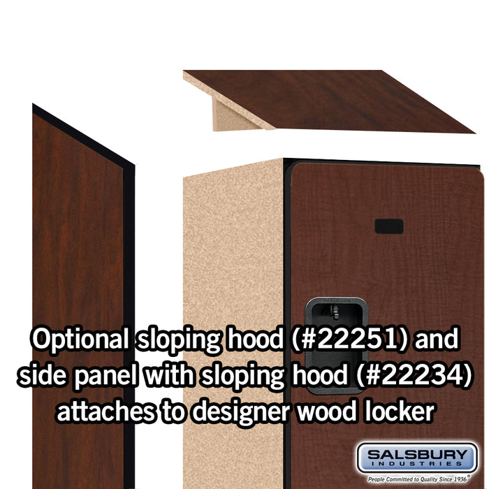 Salsbury 15" Wide Triple Tier Designer Wood Locker - 1 Wide - 6 Feet High - 18 Inches Deep - Mahogany - Hasps - Sweatfully