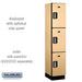 Salsbury 15" Wide Triple Tier Designer Wood Locker - 1 Wide - 6 Feet High - 18 Inches Deep - Maple - Silver Electronic Locks - Sweatfully