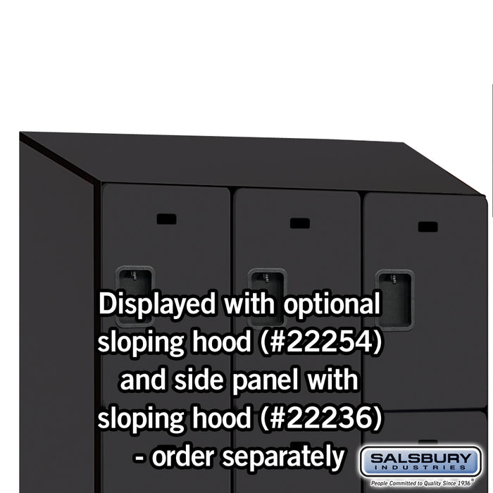 Salsbury 15" Wide Triple Tier Designer Wood Locker - 3 Wide - 6 Feet High - 21 Inches Deep - Black - Hasps - Sweatfully