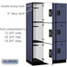 Salsbury 15" Wide Triple Tier Designer Wood Locker - 3 Wide - 6 Feet High - 21 Inches Deep - Blue - Black Resettable Combination Locks - Sweatfully
