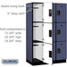 Salsbury 15" Wide Triple Tier Designer Wood Locker - 3 Wide - 6 Feet High - 21 Inches Deep - Blue - Hasps - Sweatfully