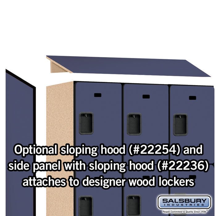 Salsbury 15" Wide Triple Tier Designer Wood Locker - 3 Wide - 6 Feet High - 21 Inches Deep - Blue - Hasps - Sweatfully
