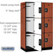 Salsbury 15" Wide Triple Tier Designer Wood Locker - 3 Wide - 6 Feet High - 21 Inches Deep - Cherry - Silver Resettable Combination Locks - Sweatfully