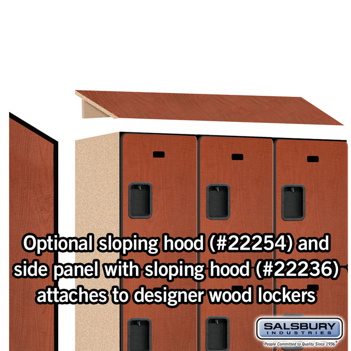 Salsbury 15" Wide Triple Tier Designer Wood Locker - 3 Wide - 6 Feet High - 21 Inches Deep - Cherry - Hasps - Sweatfully