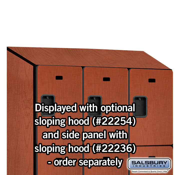 Salsbury 15" Wide Triple Tier Designer Wood Locker - 3 Wide - 6 Feet High - 21 Inches Deep - Cherry - Hasps - Sweatfully