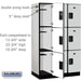 Salsbury 15" Wide Triple Tier Designer Wood Locker - 3 Wide - 6 Feet High - 21 Inches Deep - Gray - Hasps - Sweatfully