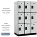 Salsbury 15" Wide Triple Tier Designer Wood Locker - 3 Wide - 6 Feet High - 21 Inches Deep - Gray - Hasps - Sweatfully