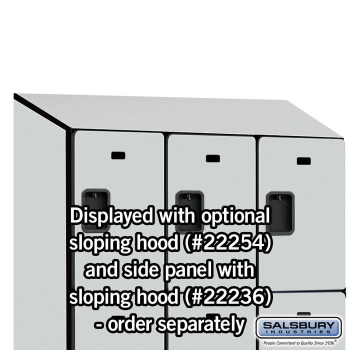 Salsbury 15" Wide Triple Tier Designer Wood Locker - 3 Wide - 6 Feet High - 21 Inches Deep - Gray - Hasps - Sweatfully