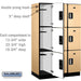 Salsbury 15" Wide Triple Tier Designer Wood Locker - 3 Wide - 6 Feet High - 21 Inches Deep - Maple - Silver Electronic Locks - Sweatfully