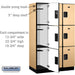Salsbury 15" Wide Triple Tier Designer Wood Locker - 3 Wide - 6 Feet High - 21 Inches Deep - Maple - Hasps - Sweatfully