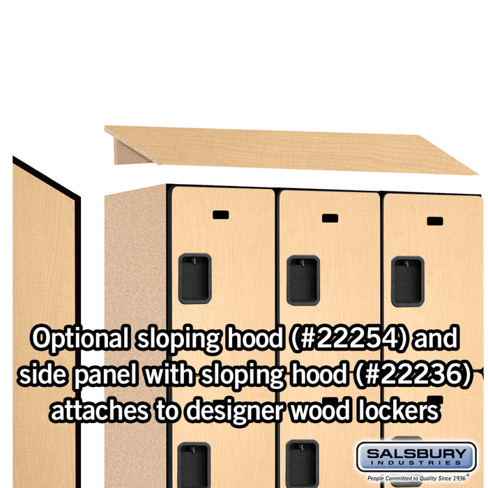Salsbury 15" Wide Triple Tier Designer Wood Locker - 3 Wide - 6 Feet High - 21 Inches Deep - Maple - Hasps - Sweatfully