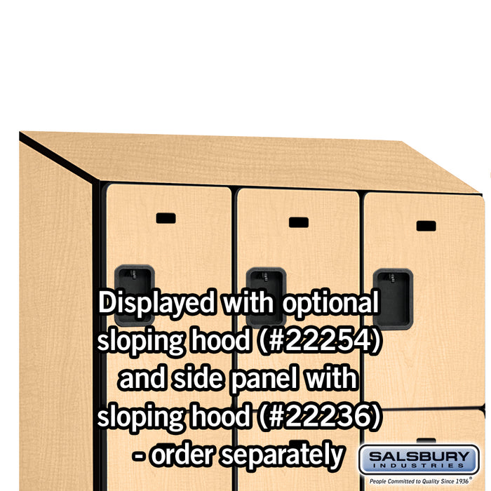 Salsbury 15" Wide Triple Tier Designer Wood Locker - 3 Wide - 6 Feet High - 21 Inches Deep - Maple - Hasps - Sweatfully