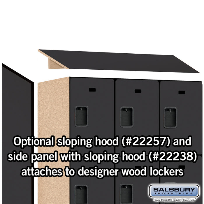 Salsbury 15" Wide Triple Tier Designer Wood Locker - 3 Wide - 6 Feet High - 24 Inches Deep - Black - Hasps - Sweatfully