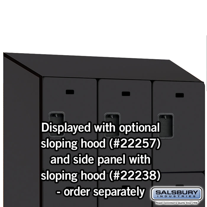 Salsbury 15" Wide Triple Tier Designer Wood Locker - 3 Wide - 6 Feet High - 24 Inches Deep - Black - Hasps - Sweatfully