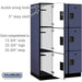 Salsbury 15" Wide Triple Tier Designer Wood Locker - 3 Wide - 6 Feet High - 24 Inches Deep - Blue - Hasps - Sweatfully