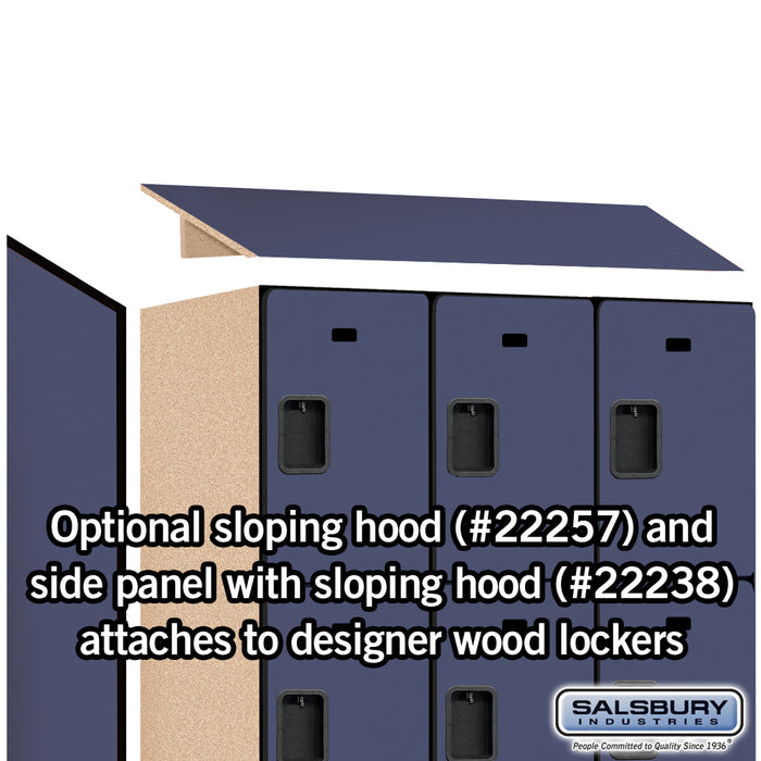 Salsbury 15" Wide Triple Tier Designer Wood Locker - 3 Wide - 6 Feet High - 24 Inches Deep - Blue - Hasps - Sweatfully