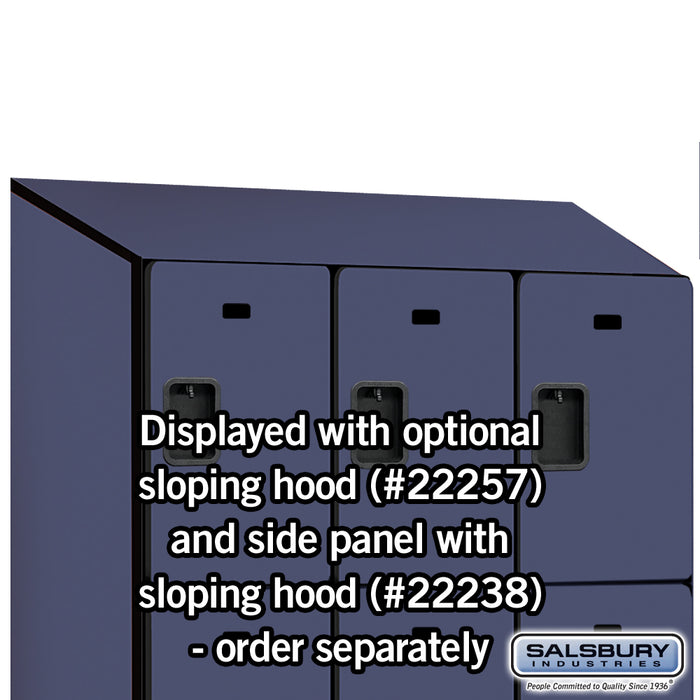 Salsbury 15" Wide Triple Tier Designer Wood Locker - 3 Wide - 6 Feet High - 24 Inches Deep - Blue - Hasps - Sweatfully