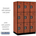 Salsbury 15" Wide Triple Tier Designer Wood Locker - 3 Wide - 6 Feet High - 24 Inches Deep - Cherry - Silver Electronic Locks - Sweatfully