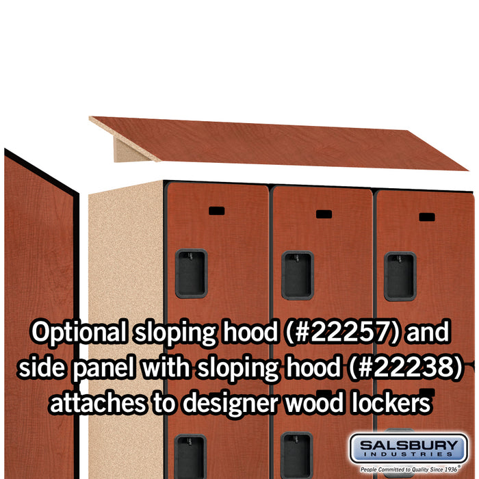 Salsbury 15" Wide Triple Tier Designer Wood Locker - 3 Wide - 6 Feet High - 24 Inches Deep - Cherry - Hasps - Sweatfully