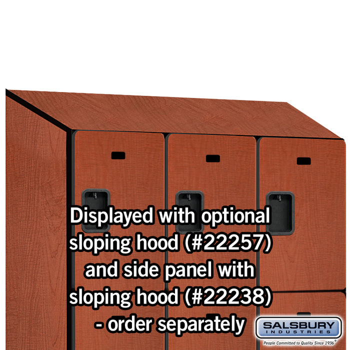 Salsbury 15" Wide Triple Tier Designer Wood Locker - 3 Wide - 6 Feet High - 24 Inches Deep - Cherry - Hasps - Sweatfully