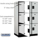 Salsbury 15" Wide Triple Tier Designer Wood Locker - 3 Wide - 6 Feet High - 24 Inches Deep - Gray - Hasps - Sweatfully