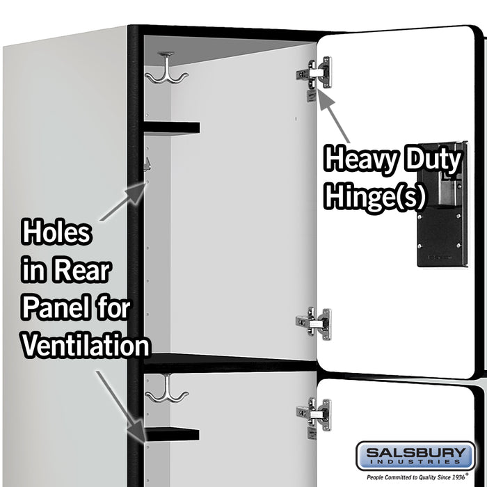Salsbury 15" Wide Triple Tier Designer Wood Locker - 3 Wide - 6 Feet High - 24 Inches Deep - Gray - Hasps - Sweatfully