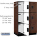 Salsbury 15" Wide Triple Tier Designer Wood Locker - 3 Wide - 6 Feet High - 24 Inches Deep - Mahogany - Hasps - Sweatfully
